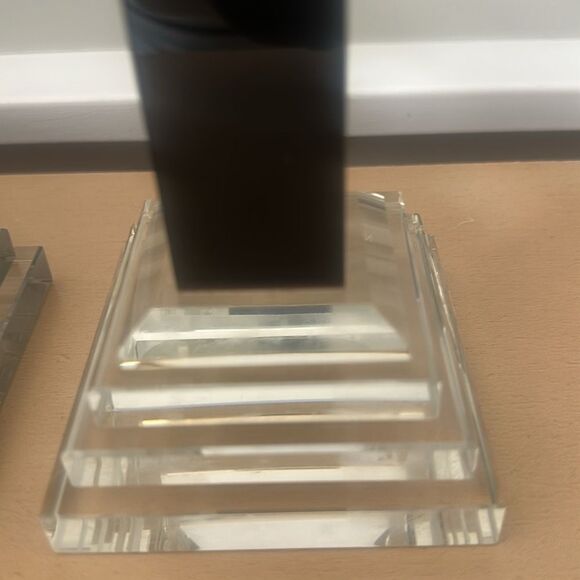 Metropolitan 9" Ebony Crystal Candlestick Pair - Picture 4 of 6